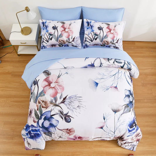 Floral Leaf Quilt Duvet Doona Cover Set - Quilt Cover Set