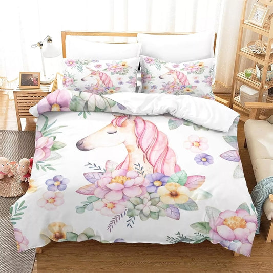 Unicorn Pillowcase Quilt Cover Set - Single - Duvet Cover Set