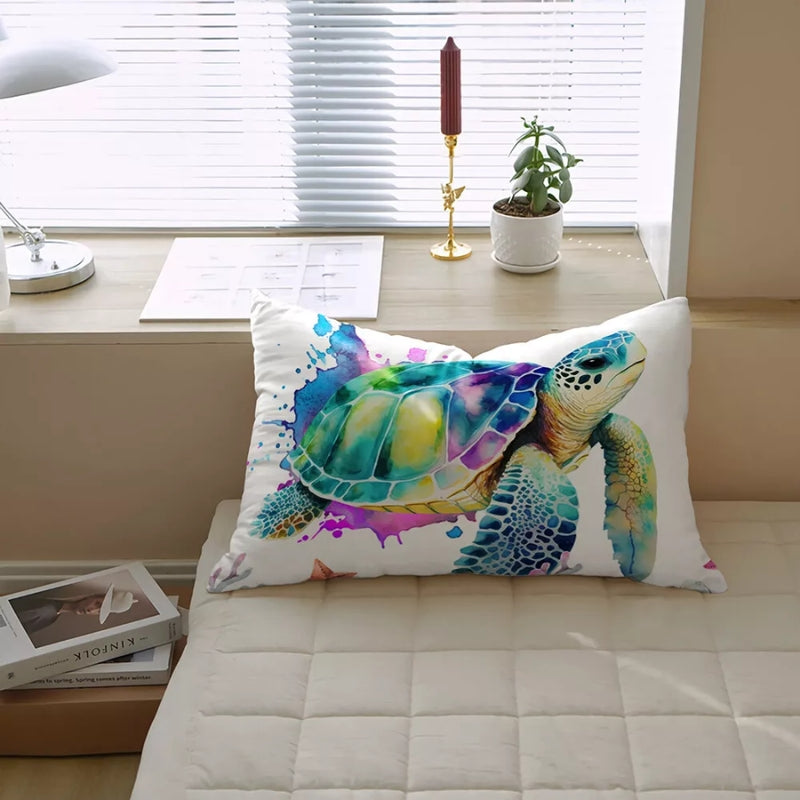 Watercolour Sea Turtle Pillowcase Quilt Cover Set - Duvet Cover Set
