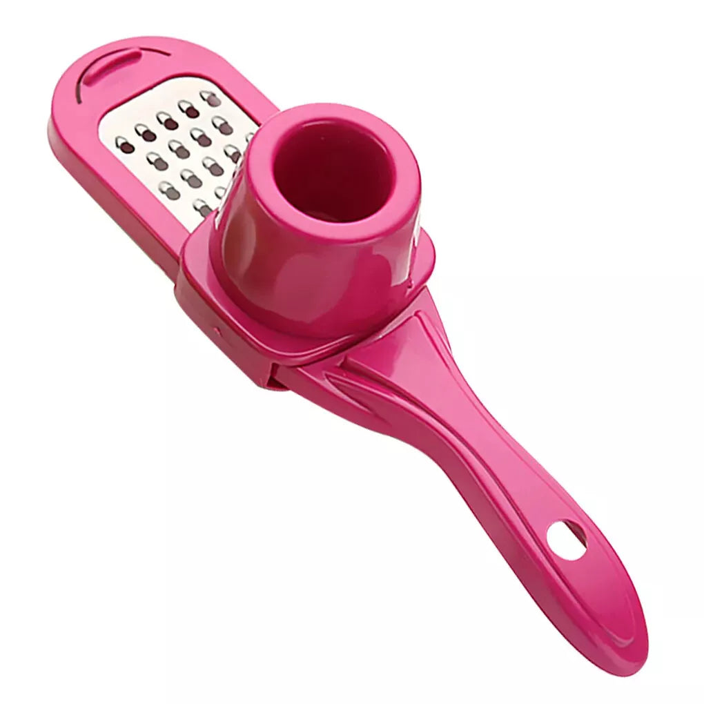 Garlic Press Crusher Stainless Steel Chopper Grinder - Pink - Kitchen Tool